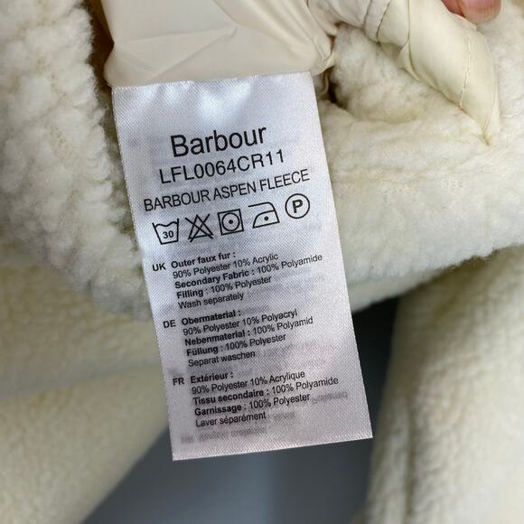 Barbour Cream Aspen Fleece Jacket 2X Plus Size Button NEW - Picture 9 of 9